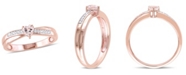 Macy's Morganite (1/4 ct.t.w) and Diamond (1/20 ct. t.w.) Heart Ring in 18k Rose Gold Over Silver